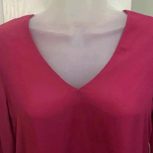 NWT Lulus Magenta Tiered Bell Sleeve Dress - Picture 3 of 8